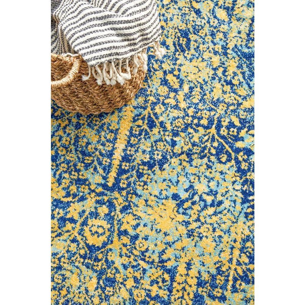 Kahn 882 Blue Multi Colour Transitional Medallion Patterned Round Rug - Rugs Of Beauty - 5