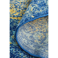 Kahn 882 Blue Multi Colour Transitional Medallion Patterned Round Rug - Rugs Of Beauty - 9