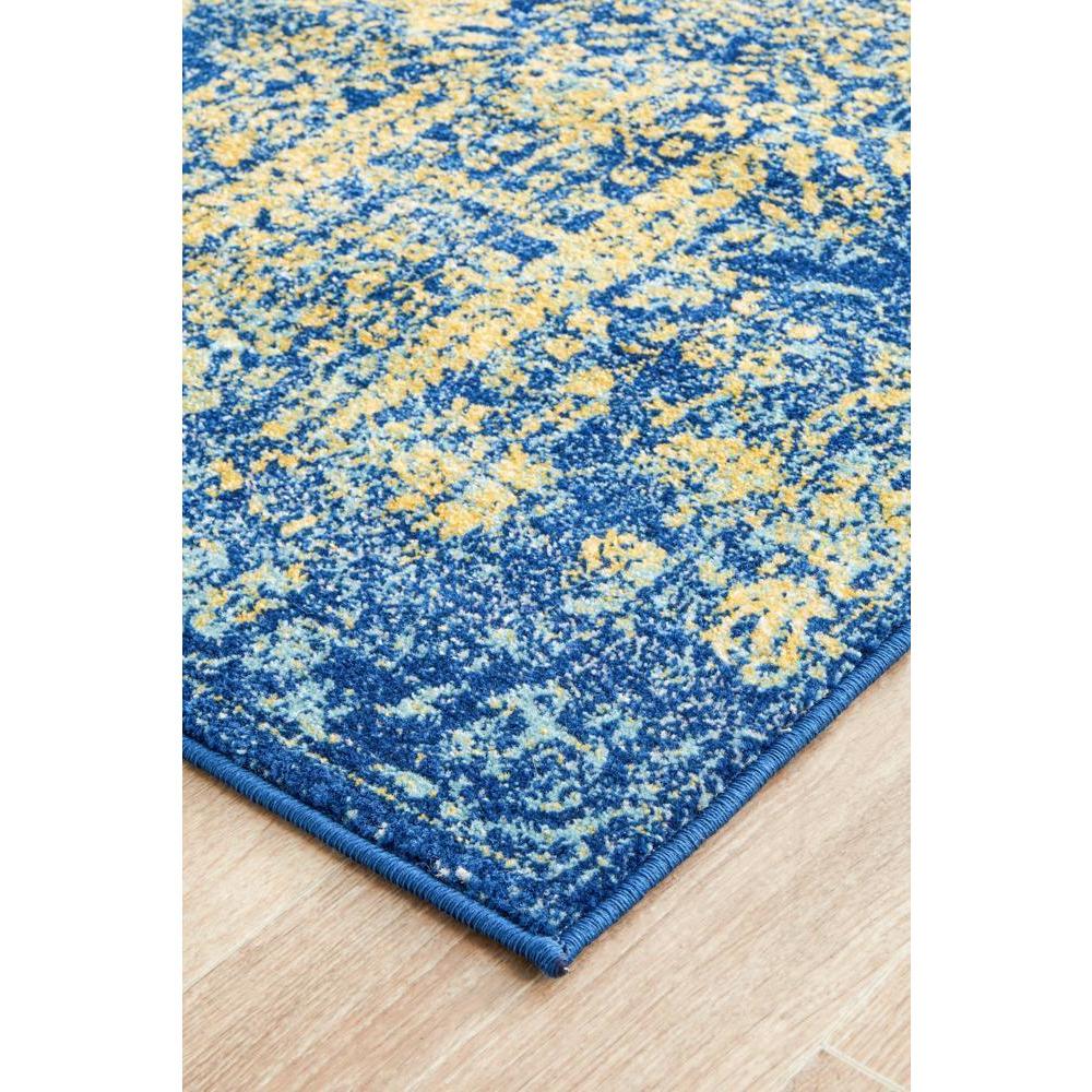 Kahn 882 Blue Multi Colour Transitional Medallion Patterned Runner Rug - Rugs Of Beauty - 6