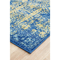 Kahn 882 Blue Multi Colour Transitional Medallion Patterned Runner Rug - Rugs Of Beauty - 6