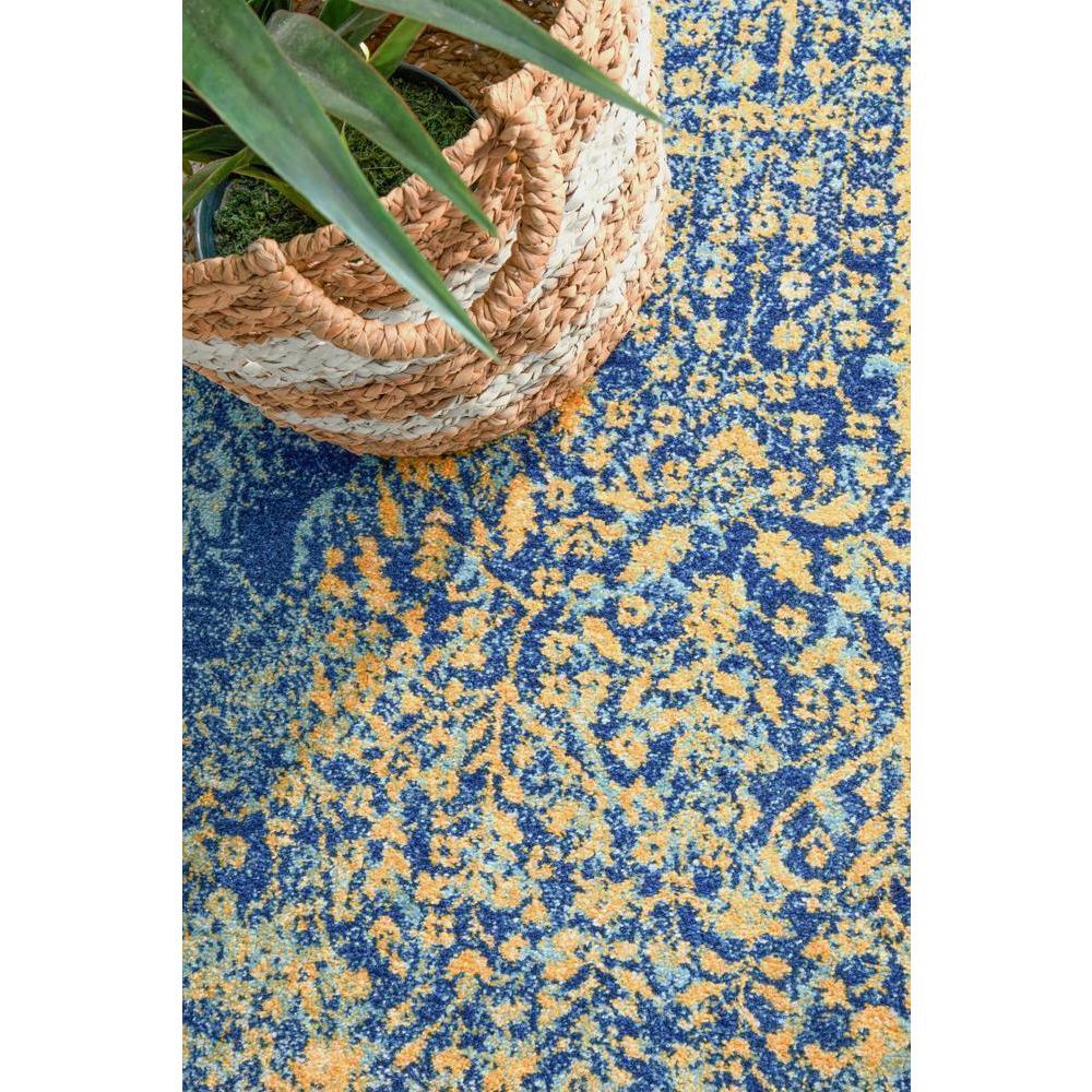 Kahn 882 Blue Multi Colour Transitional Medallion Patterned Runner Rug - Rugs Of Beauty - 5