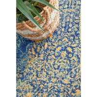 Kahn 882 Blue Multi Colour Transitional Medallion Patterned Runner Rug - Rugs Of Beauty - 5