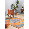 Kahn 884 Rust Blue Multi Colour Transitional Medallion Patterned Rug - Rug Of Beauty - 3