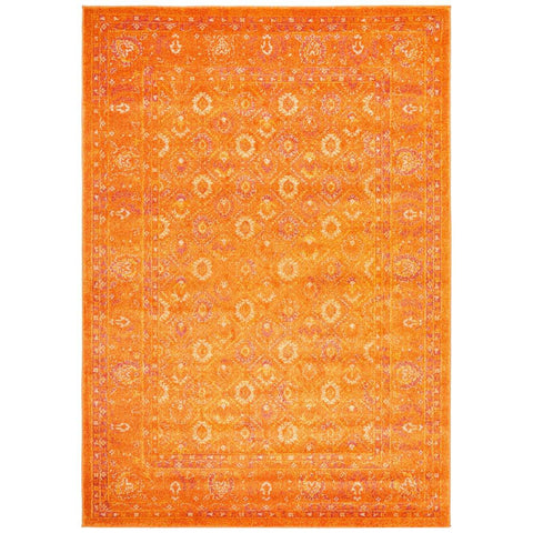 Kahn 885 Orange Rust Multi Colour Transitional Medallion Patterned Rug - Rugs Of Beauty - 1