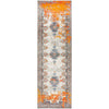 Kahn 886 White Grey Orange Multi Colour Transitional Medallion Patterned Runner Rug - Rugs Of Beauty - 1