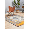 Kahn 886 White Grey Orange Multi Colour Transitional Medallion Patterned Rug - Rugs Of Beauty - 3