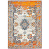 Kahn 886 White Grey Orange Multi Colour Transitional Medallion Patterned Rug - Rugs Of Beauty - 1