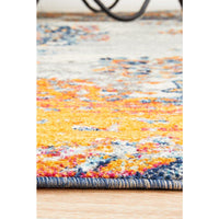 Kahn 886 White Grey Orange Multi Colour Transitional Medallion Patterned Rug - Rugs Of Beauty - 6