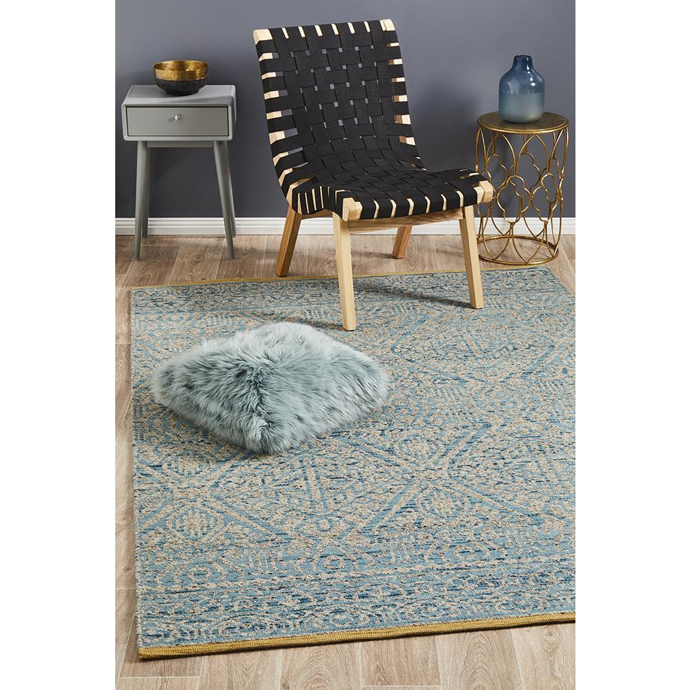 Alfheim 440 Sky Blue Transitional Floor Rug - Rugs Of Beauty - 2
