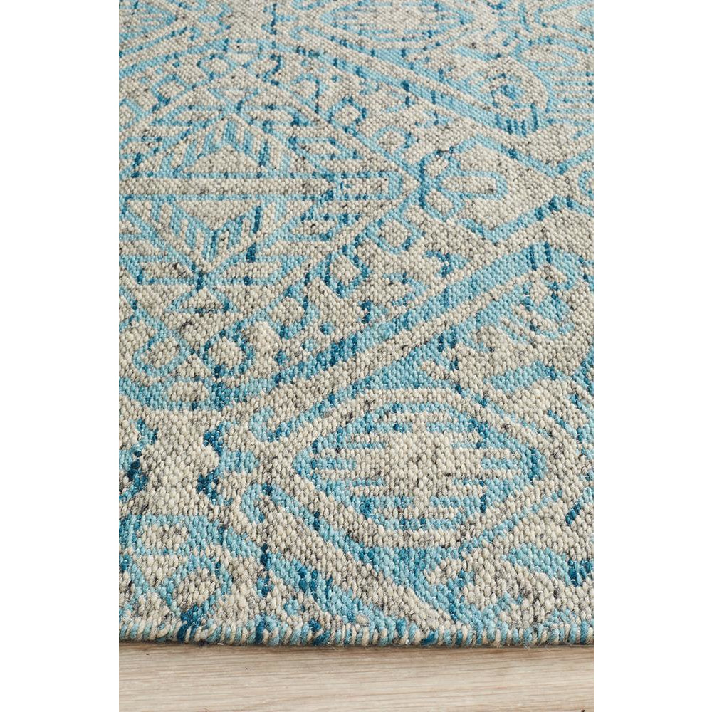 Alfheim 440 Sky Blue Transitional Floor Rug - Rugs Of Beauty - 5