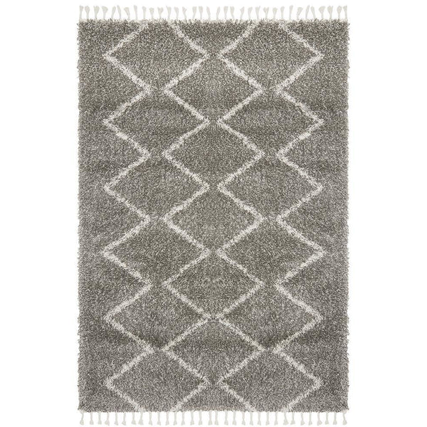 Zaria 151 Grey Moroccan Inspired Modern Shaggy Rug - Rugs Of Beauty - 1