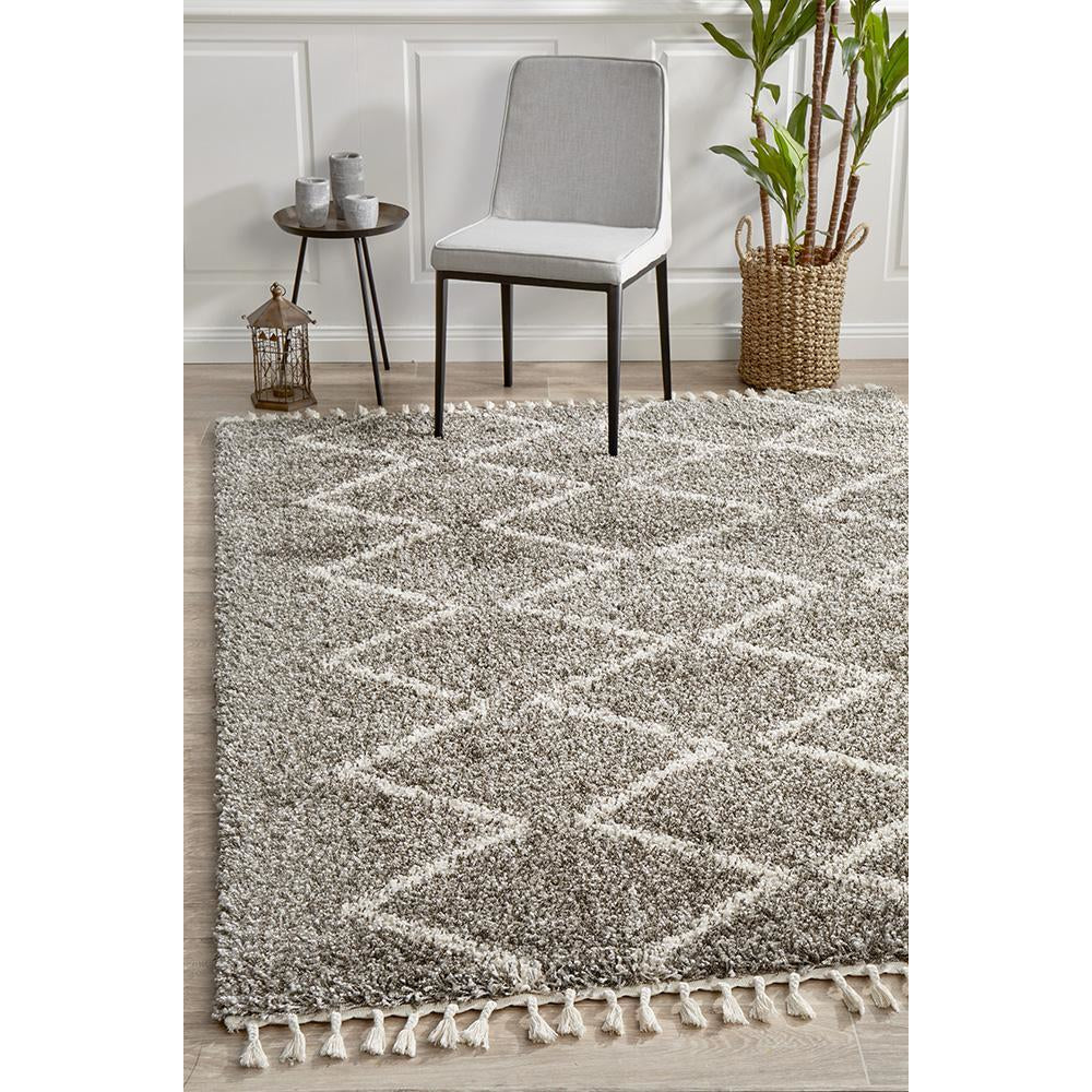 Zaria 151 Grey Moroccan Inspired Modern Shaggy Rug - Rugs Of Beauty - 2