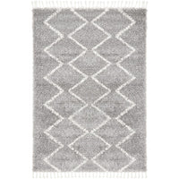 Zaria 151 Silver Grey Moroccan Inspired Modern Shaggy Rug - Rugs Of Beauty - 1