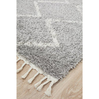 Zaria 151 Silver Grey Moroccan Inspired Modern Shaggy Rug - Rugs Of Beauty - 3