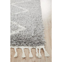 Zaria 151 Silver Grey Moroccan Inspired Modern Shaggy Rug - Rugs Of Beauty - 4