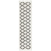 Zaria 151 White Black Moroccan Inspired Modern Shaggy Runner Rug - Rugs Of Beauty - 2