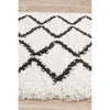 Zaria 151 White Black Moroccan Inspired Modern Shaggy Runner Rug - Rugs Of Beauty - 4