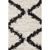 Zaria 151 White Black Moroccan Inspired Modern Shaggy Runner Rug - Rugs Of Beauty - 6