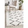Zaria 151 White Black Moroccan Inspired Modern Shaggy Rug - Rugs Of Beauty - 2