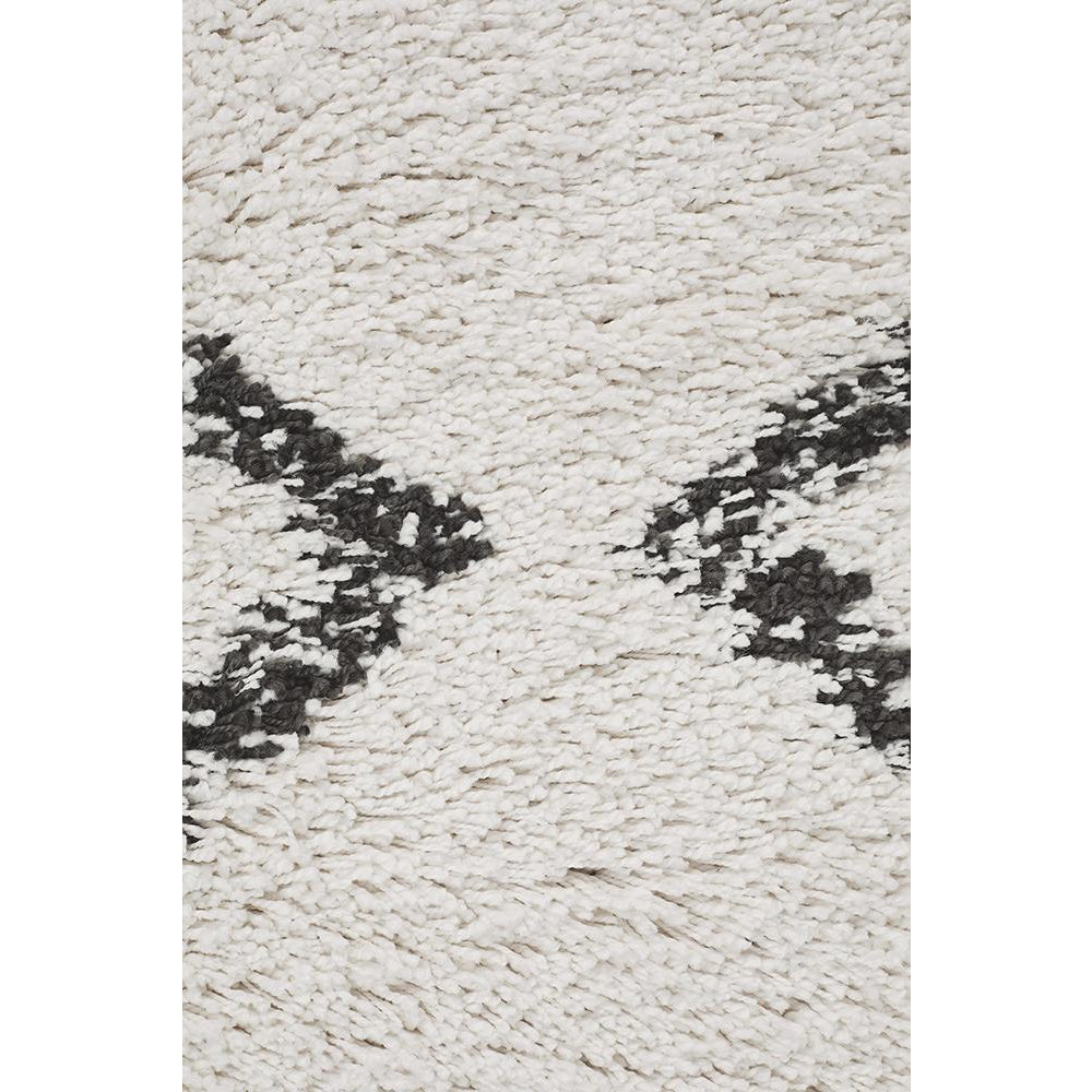 Zaria 151 White Black Moroccan Inspired Modern Shaggy Rug - Rugs Of Beauty - 6