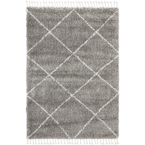 Zaria 152 Grey Moroccan Inspired Modern Shaggy Rug - Rugs Of Beauty - 1