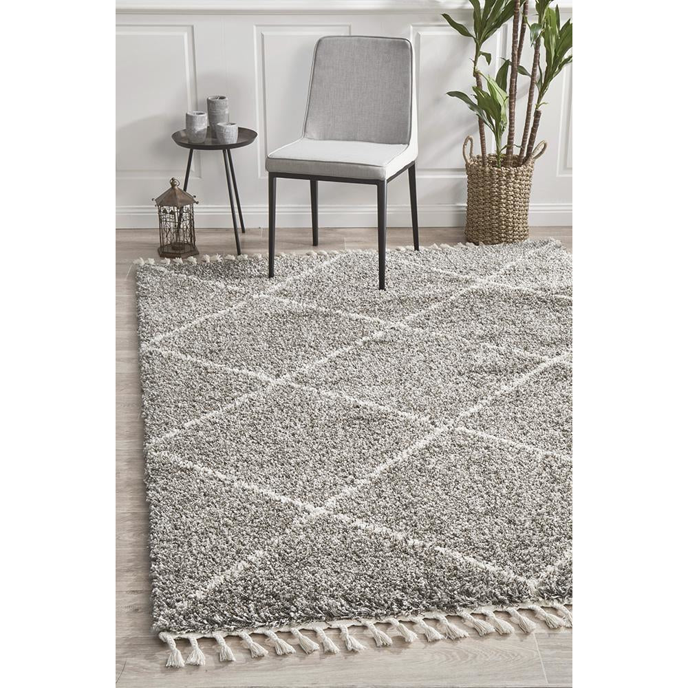 Zaria 152 Grey Moroccan Inspired Modern Shaggy Rug - Rugs Of Beauty - 2