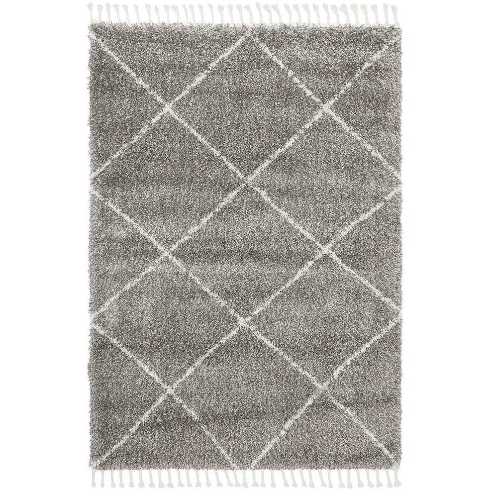 Zaria 152 Grey Moroccan Inspired Modern Shaggy Rug - Rugs Of Beauty - 1