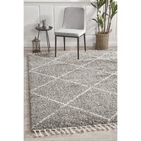 Zaria 152 Grey Moroccan Inspired Modern Shaggy Rug - Rugs Of Beauty - 2