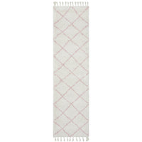 Zaria 152 Pink Moroccan Inspired Modern Shaggy Runner Rug - Rugs Of Beauty - 1