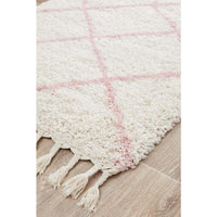 Zaria 152 Pink Moroccan Inspired Modern Shaggy Runner Rug - Rugs Of Beauty - 3