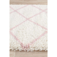 Zaria 152 Pink Moroccan Inspired Modern Shaggy Runner Rug - Rugs Of Beauty - 4