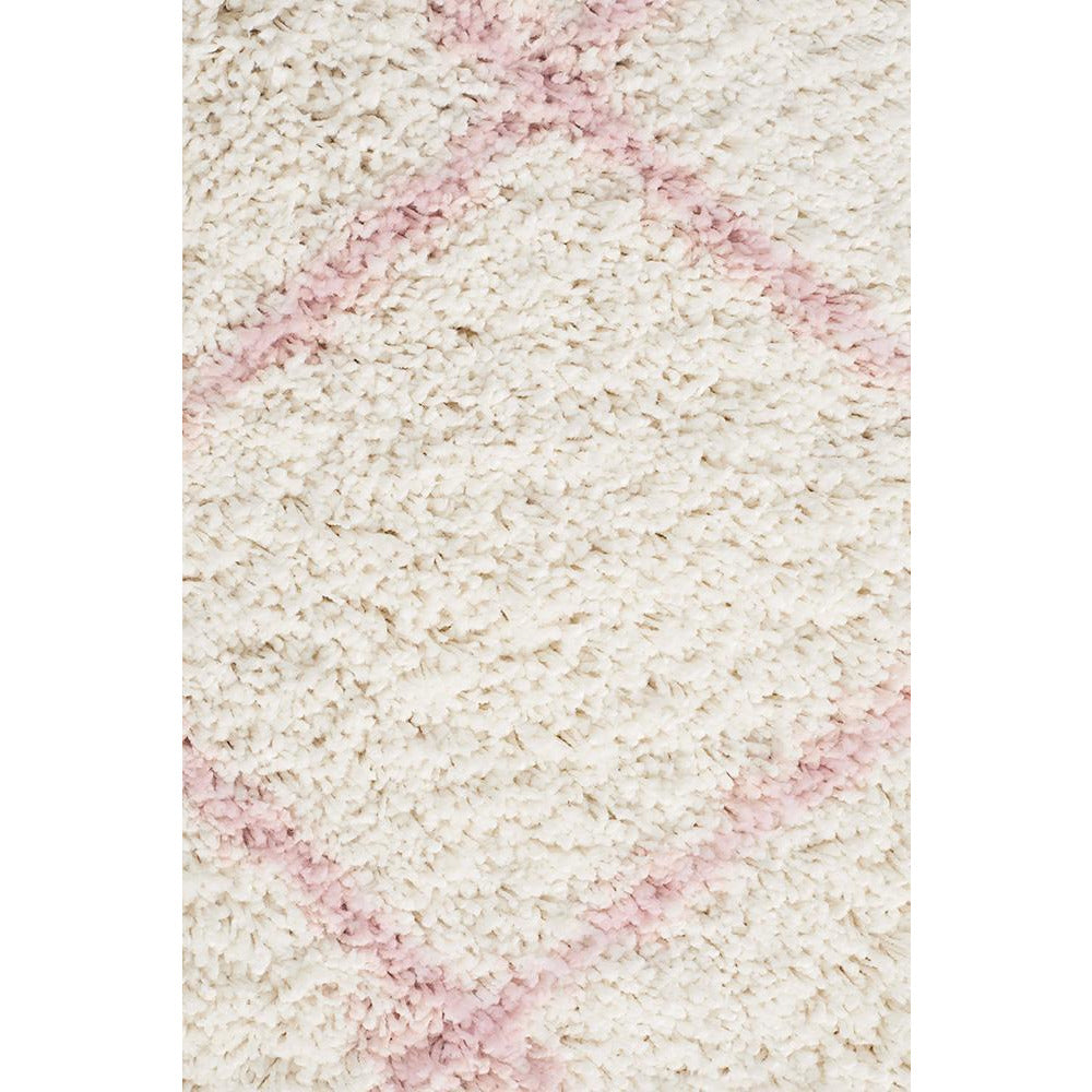 Zaria 152 Pink Moroccan Inspired Modern Shaggy Runner Rug - Rugs Of Beauty - 5
