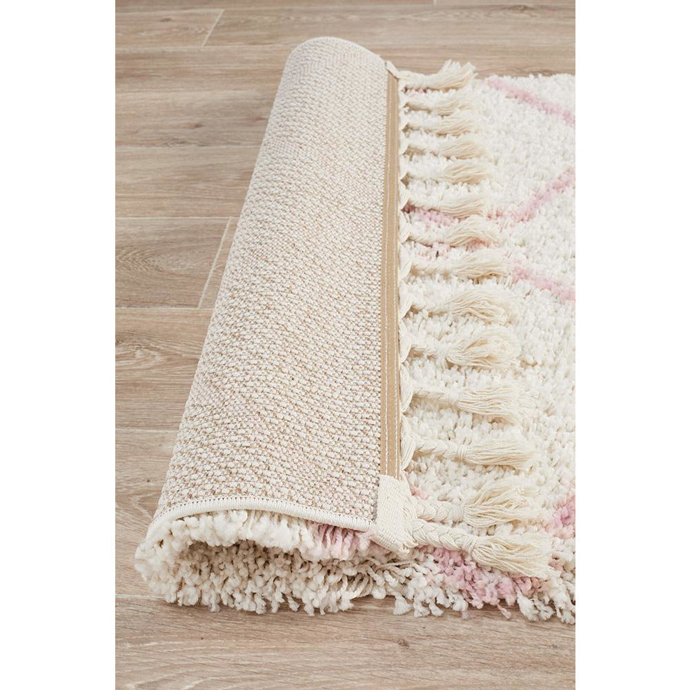 Zaria 152 Pink Moroccan Inspired Modern Shaggy Runner Rug - Rugs Of Beauty - 6