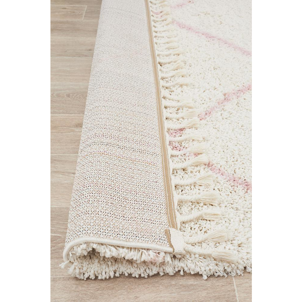 Zaria 152 Pink Moroccan Inspired Modern Shaggy Rug - Rugs Of Beauty - 7