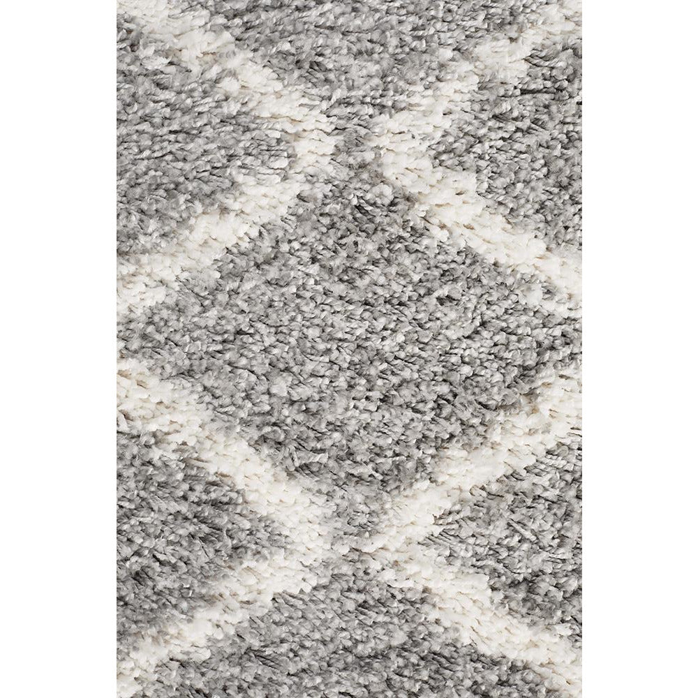 Zaria 152 Silver Grey Moroccan Inspired Modern Shaggy Runner Rug - Rugs Of Beauty - 6