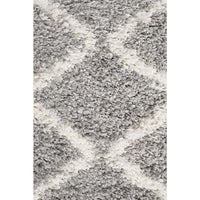Zaria 152 Silver Grey Moroccan Inspired Modern Shaggy Runner Rug - Rugs Of Beauty - 6