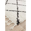 Zaria 152 White Black Moroccan Inspired Modern Shaggy Runner Rug - Rugs Of Beauty - 3