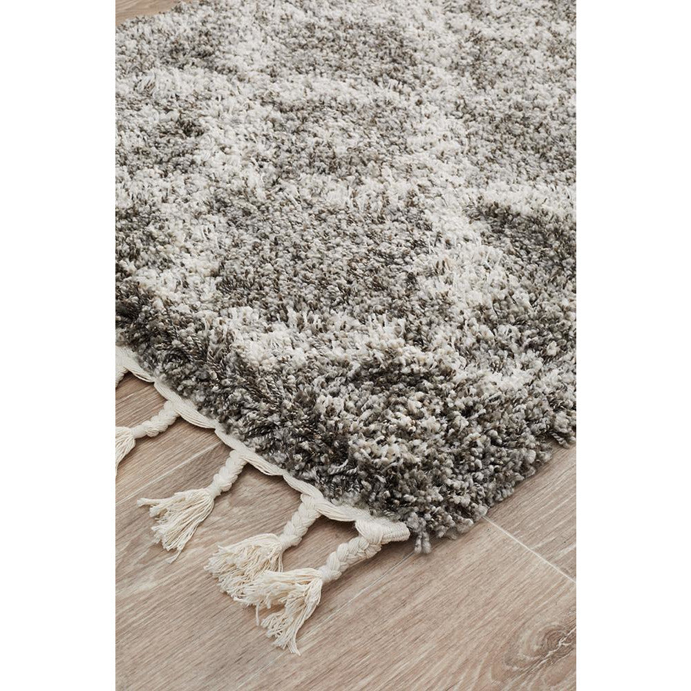 Zaria 153 Grey Moroccan Inspired Modern Shaggy Runner Rug - Rugs Of Beauty - 6
