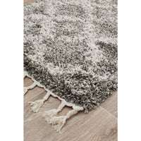 Zaria 153 Grey Moroccan Inspired Modern Shaggy Runner Rug - Rugs Of Beauty - 6