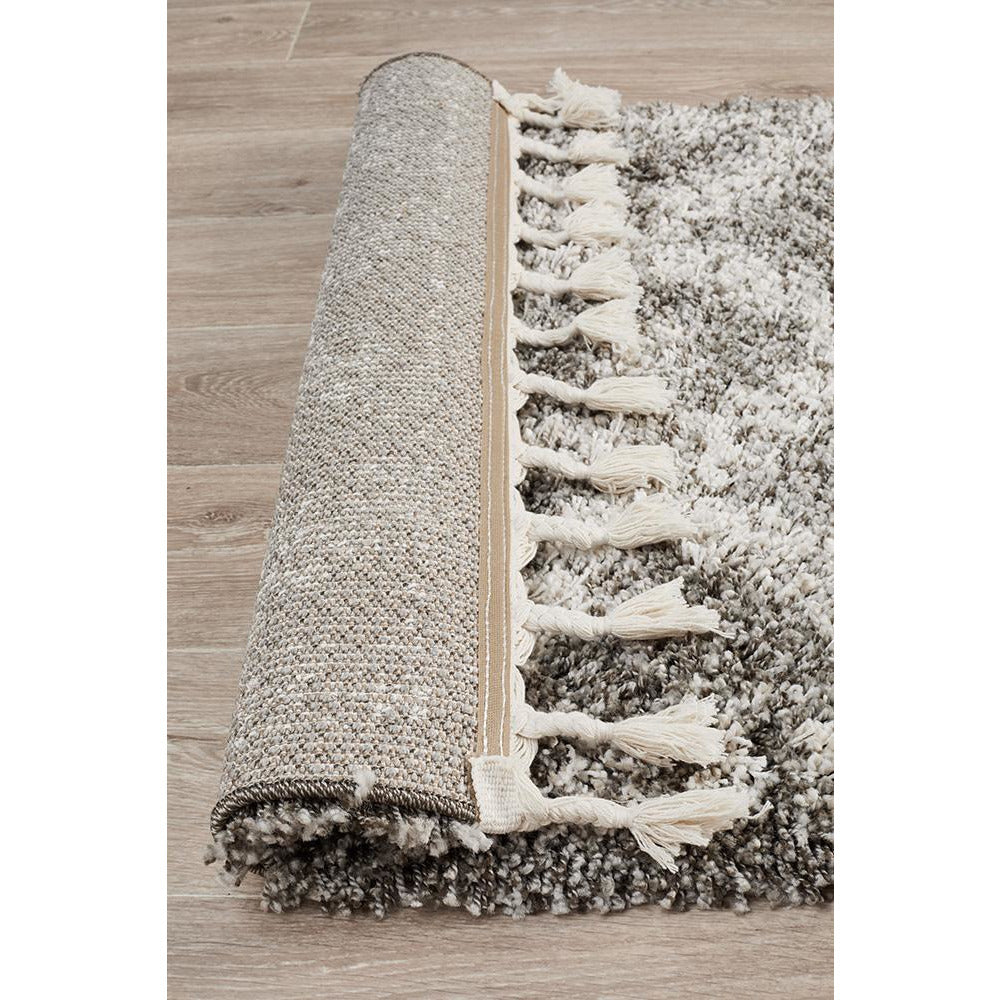 Zaria 153 Grey Moroccan Inspired Modern Shaggy Runner Rug - Rugs Of Beauty - 7