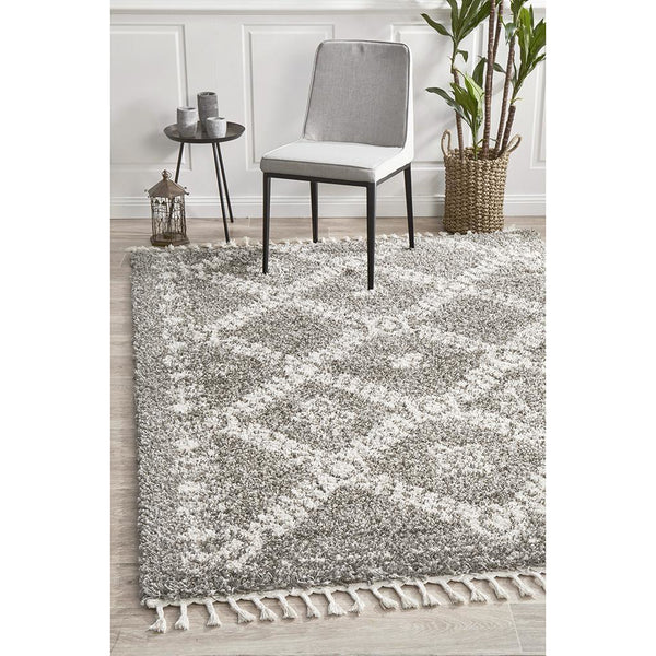 Zaria 153 Grey Moroccan Inspired Modern Shaggy Rug - Rugs Of Beauty - 2