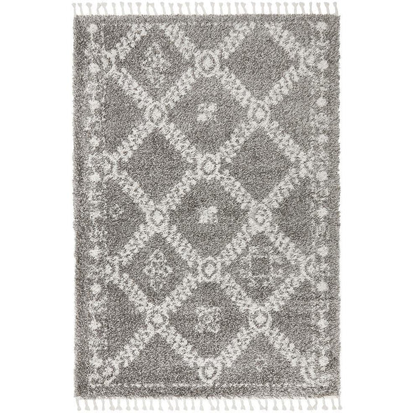 Zaria 153 Grey Moroccan Inspired Modern Shaggy Rug - Rugs Of Beauty - 1