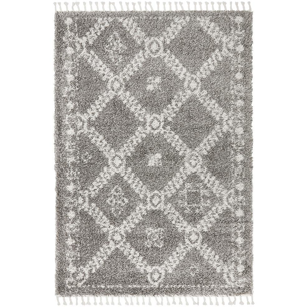 Zaria 153 Grey Moroccan Inspired Modern Shaggy Rug - Rugs Of Beauty - 1