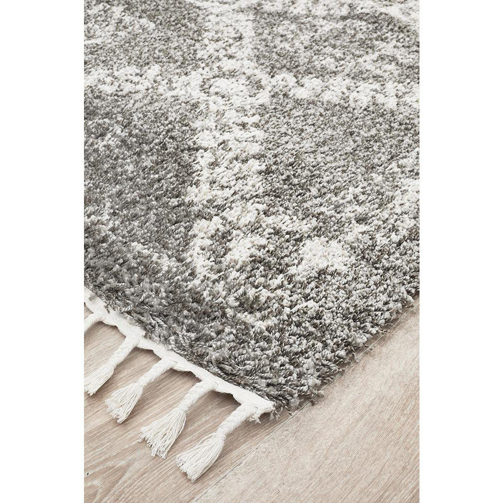 Zaria 153 Grey Moroccan Inspired Modern Shaggy Rug - Rugs Of Beauty - 3