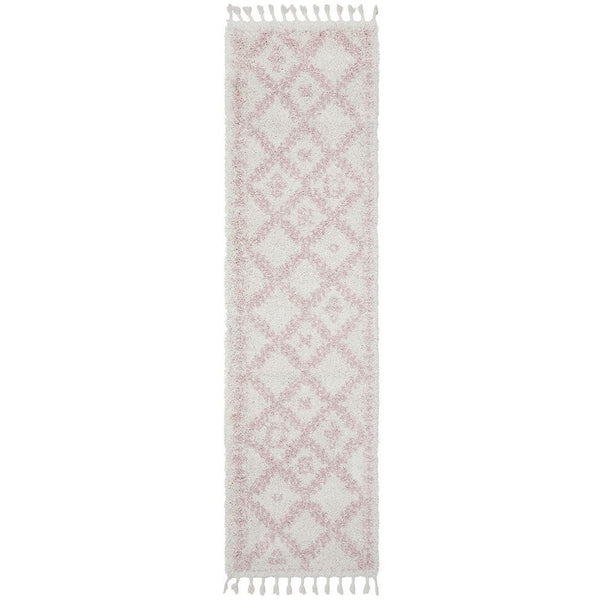 Zaria 153 Pink Moroccan Inspired Modern Shaggy Runner Rug - Rugs Of Beauty - 1