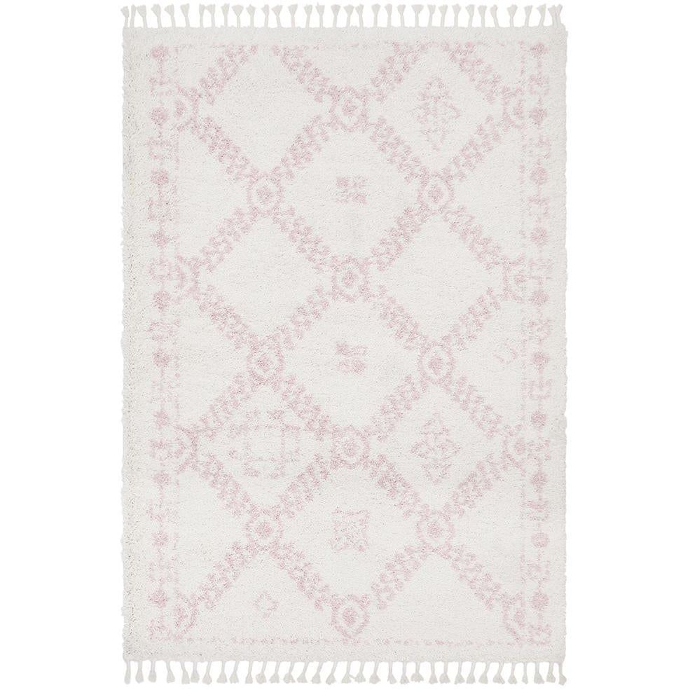 Zaria 153 Pink Moroccan Inspired Modern Shaggy Rug - Rugs Of Beauty - 1