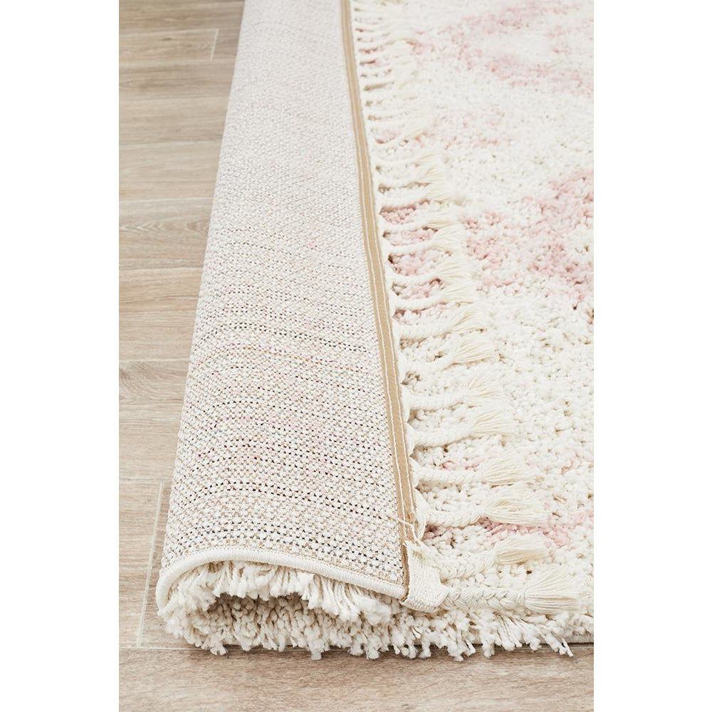 Zaria 153 Pink Moroccan Inspired Modern Shaggy Rug - Rugs Of Beauty - 7