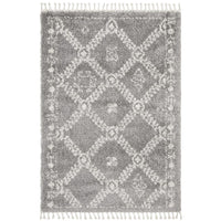Zaria 153 Silver Grey Moroccan Inspired Modern Shaggy Rug - Rugs Of Beauty - 1