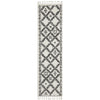 Zaria 153 White Black Moroccan Inspired Modern Shaggy Runner Rug - Rugs Of Beauty - 1