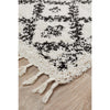 Zaria 153 White Black Moroccan Inspired Modern Shaggy Runner Rug - Rugs Of Beauty - 3